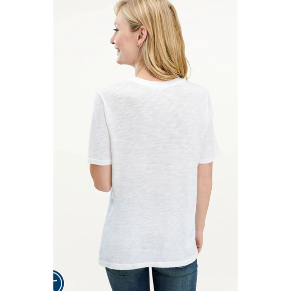 NWT Splendid White Zoe Slub Crew Tee Relaxed Loose Silhouette Light Weight M - Picture 3 of 11